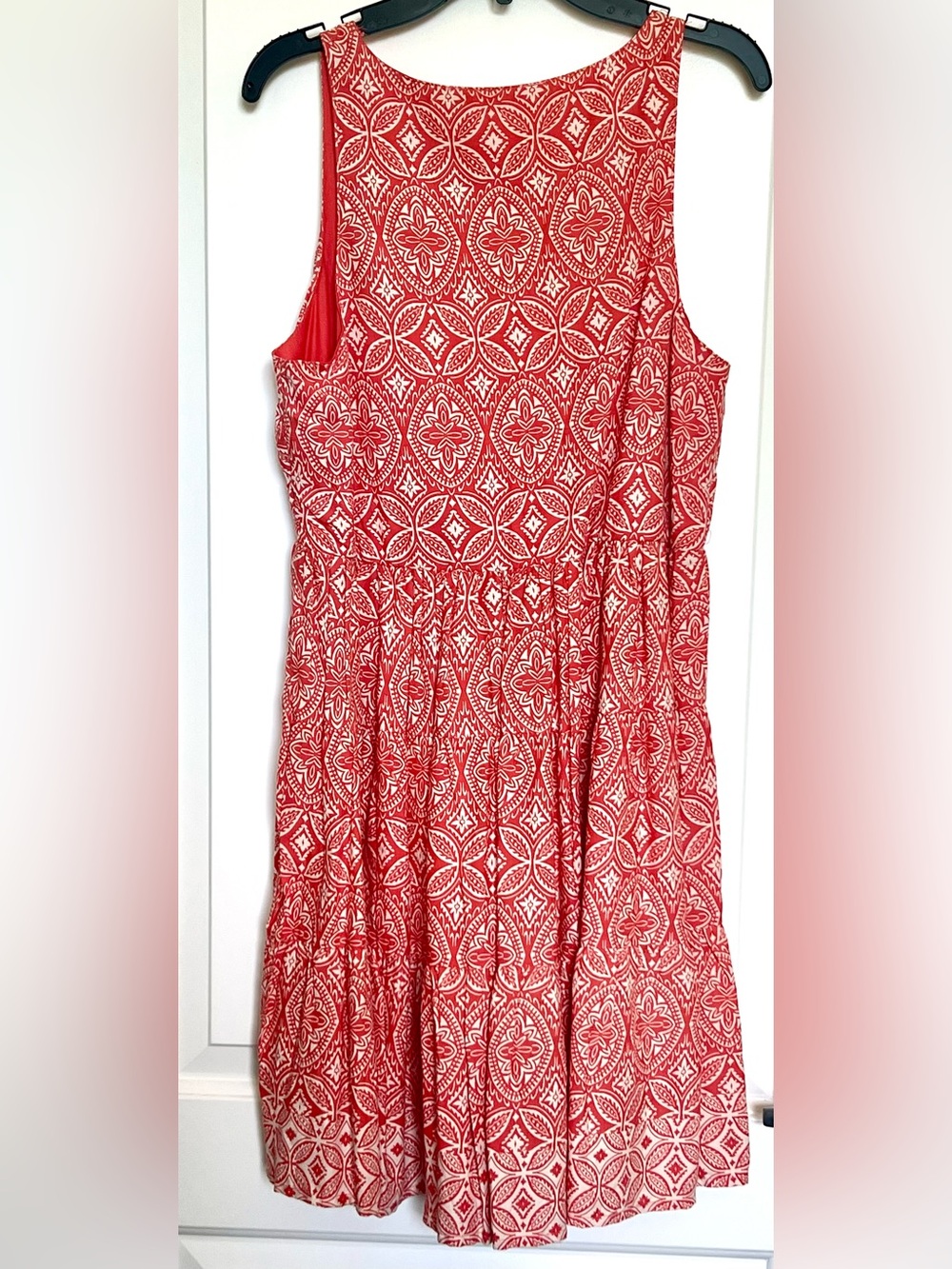 Sincerely Jules Red & White Printed Tiered Sleeveless Dress - Size M EUC - Picture 4 of 8